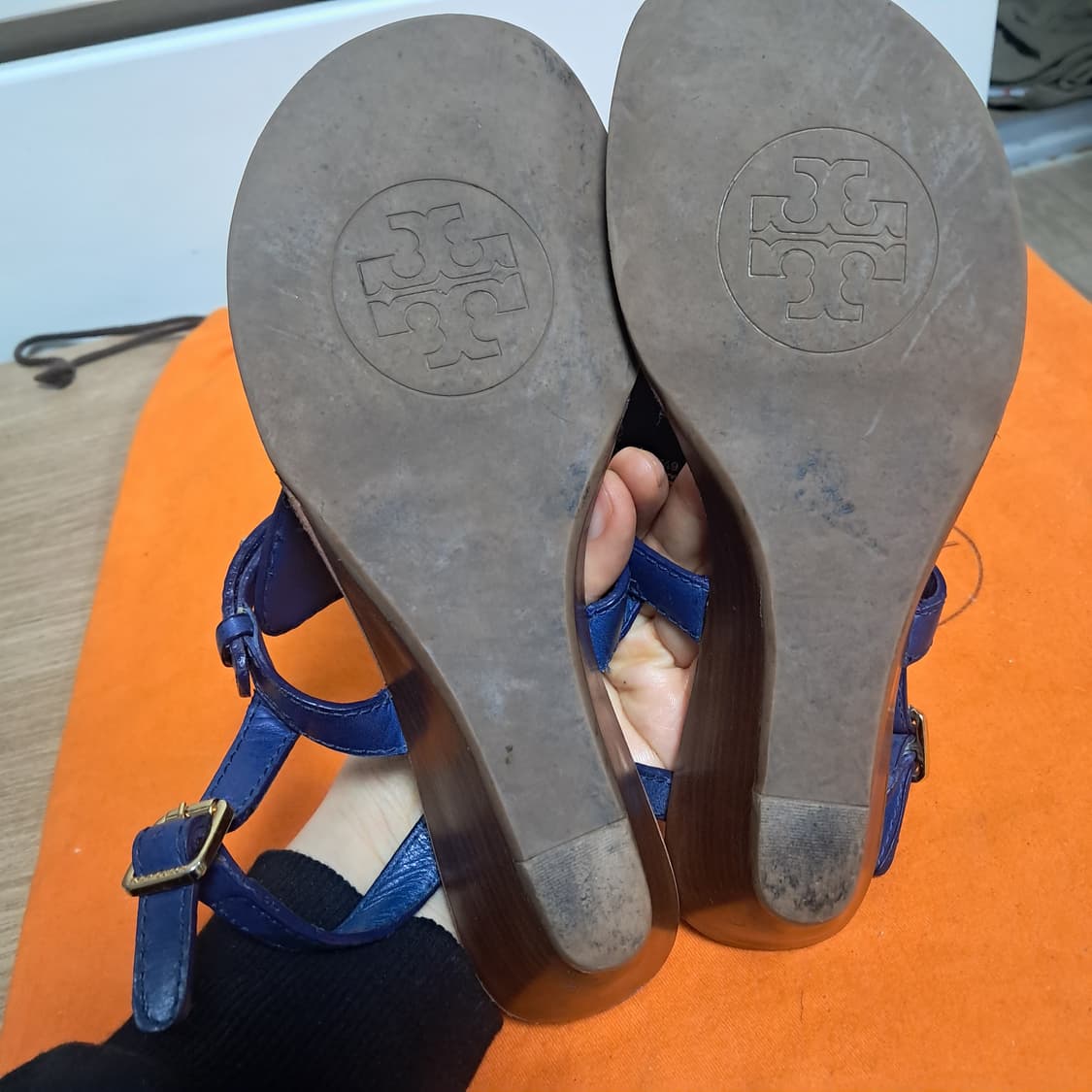 토리버치 블루 웨지 샌들 6.5 약235 상품이미지7