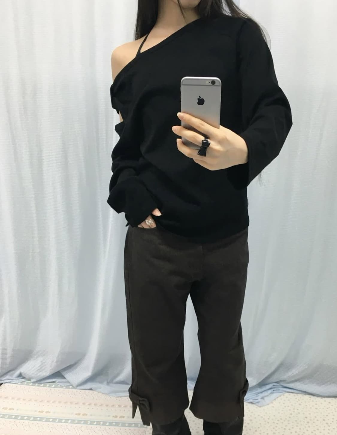 체메씨 bow one shoulder long sleeve 상품이미지5