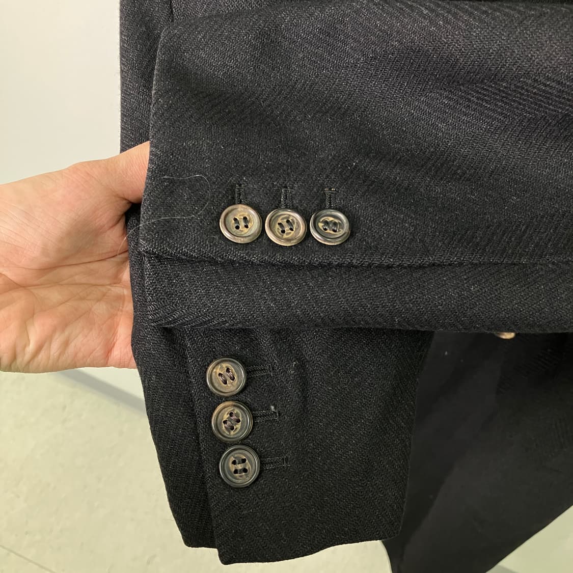 7-80's 올드 구찌 블랙 더블 브레스티드 코트 48 상품이미지7