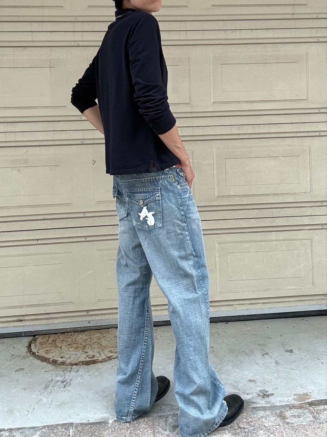 00s Armani big letter wide jeans 상품이미지2