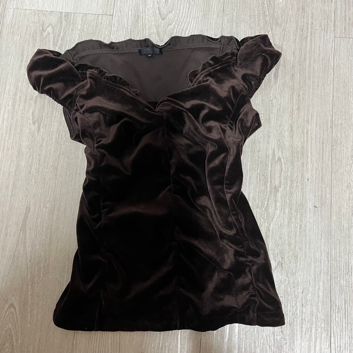 라떼갸루 브라운 슬리브리스 갸루 프릴 모리 니혼진 상품이미지1