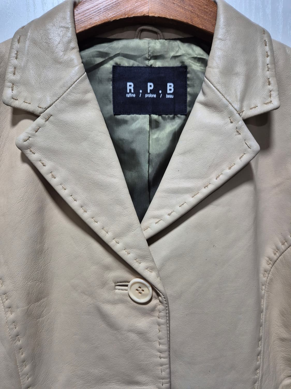 R.P.B 일본빈티지 베이지 양가죽 자켓 상품이미지2