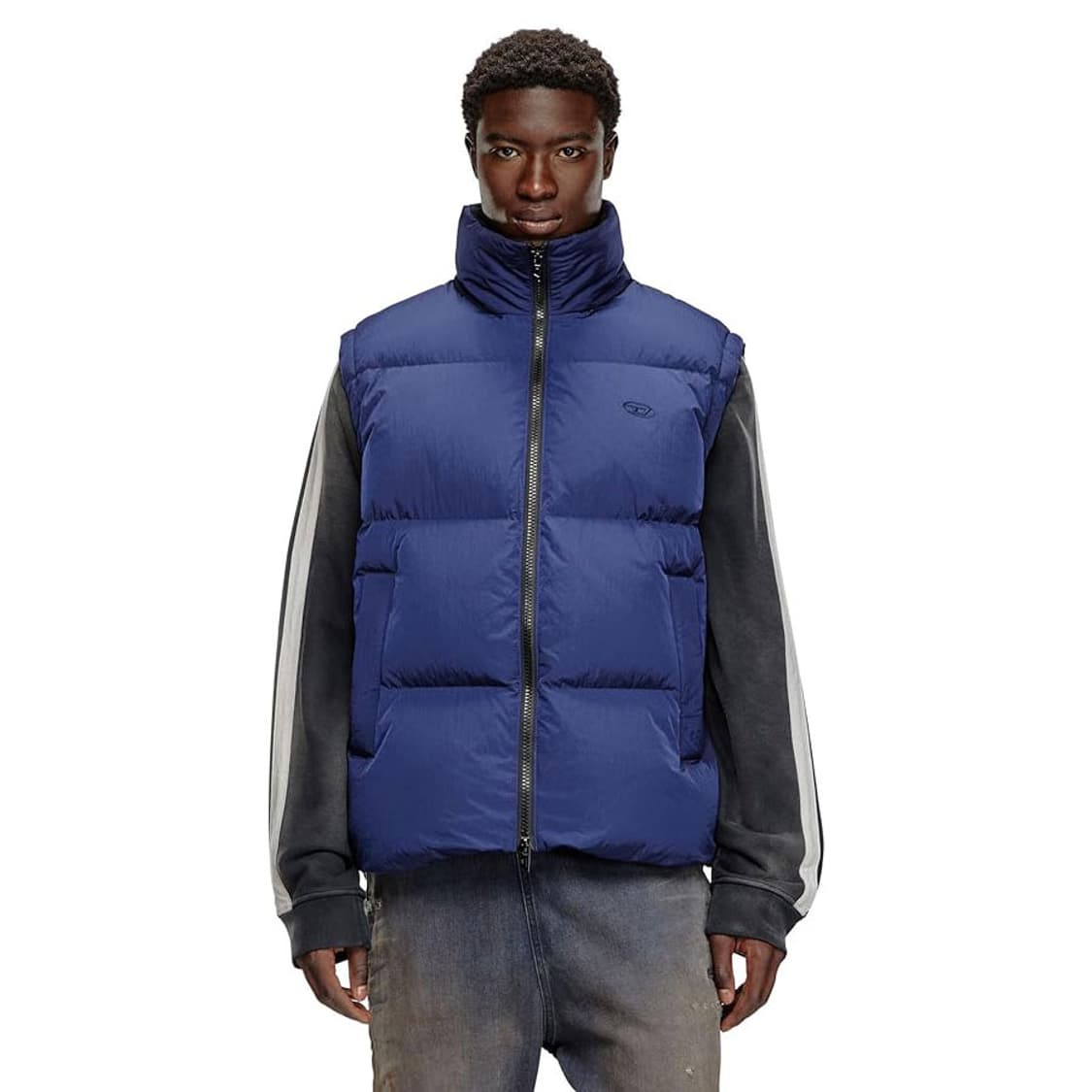 [새상품][46] 디젤 라빌 패딩 베스트 블루 상품이미지3