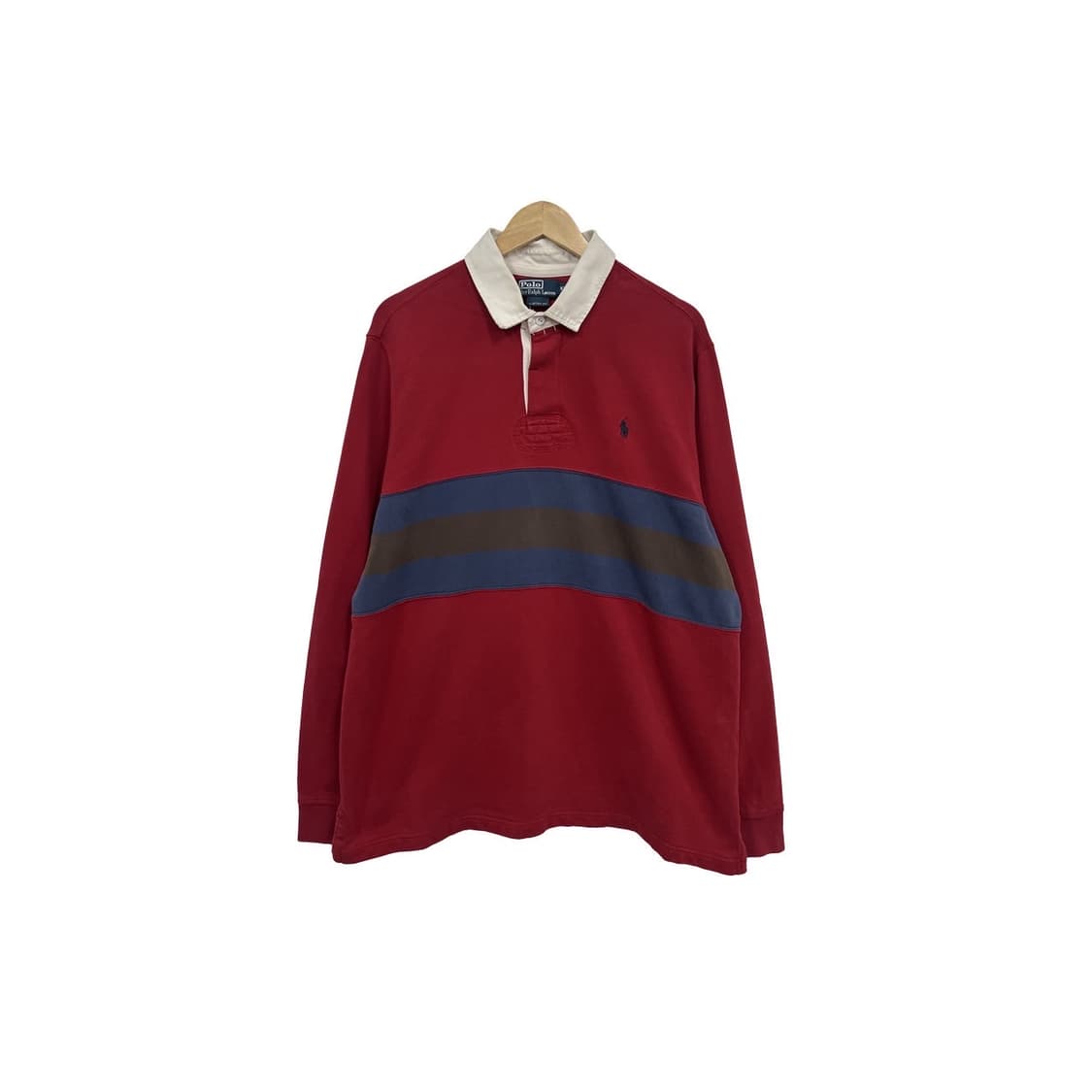 폴로 랄프로렌 스트라이프 배색 커스텀 핏 럭비 티셔츠 상품이미지1