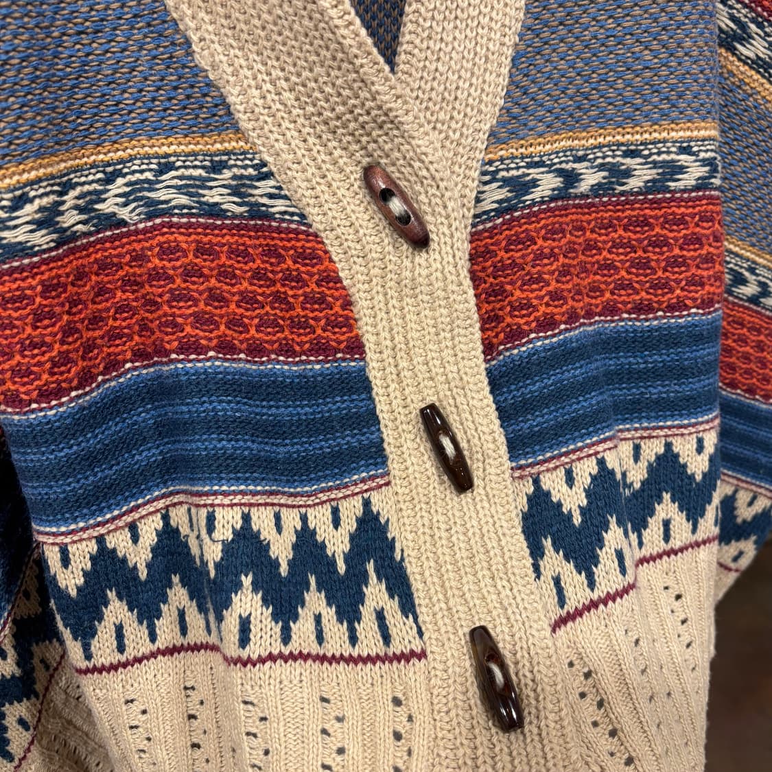 일본 빈티지 에스닉 히피 가오리핏 니트 가디건 상품이미지8