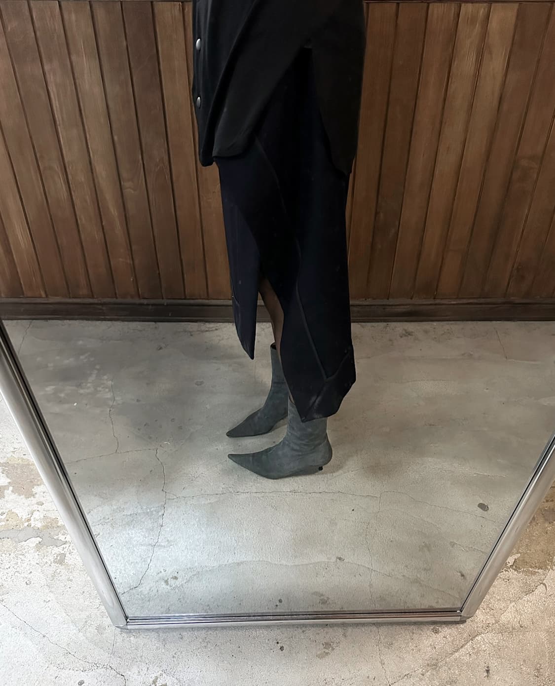 SACAI navy wool cross skirt 상품이미지5