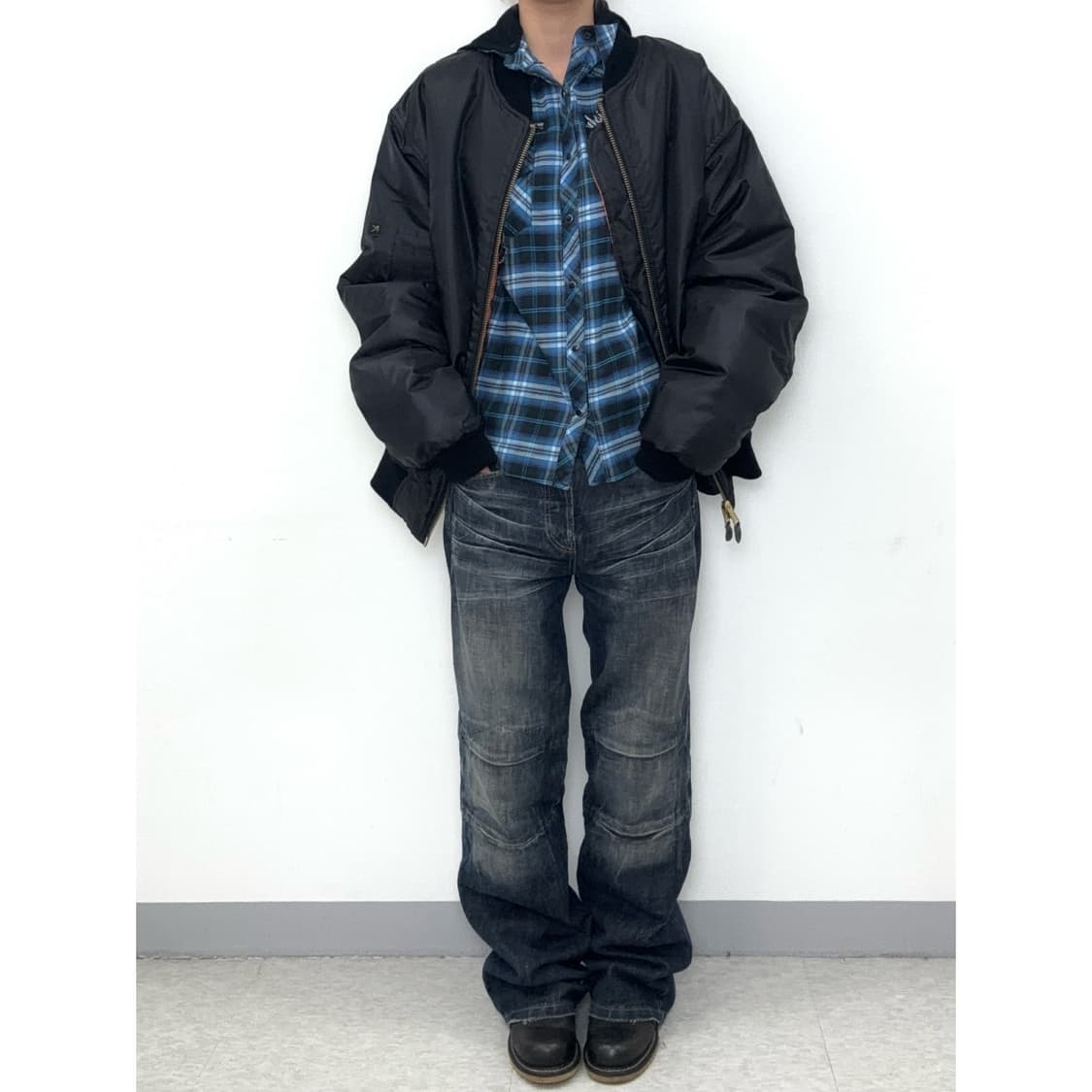 빈티지 블랙 MA-1 블루종 상품이미지3