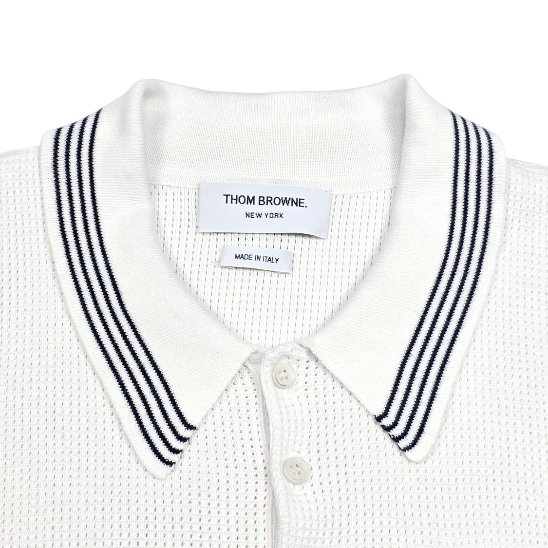톰브라운 오픈 와플 스티치 반팔 카라티셔츠 상품이미지5