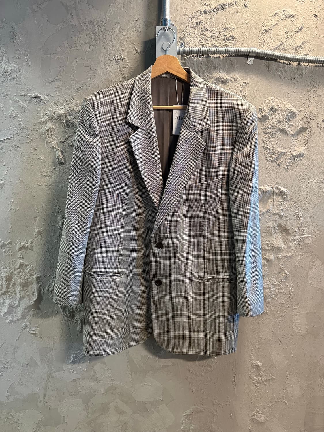 루이지 카르디니 실크 울 글렌체크 블레이저 블랙 50 상품이미지1