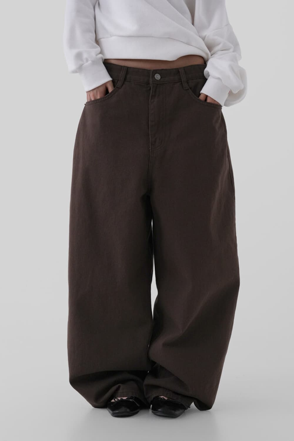 어텀 워크 커브드 팬츠 brown S사이즈 (기모x) 상품이미지1