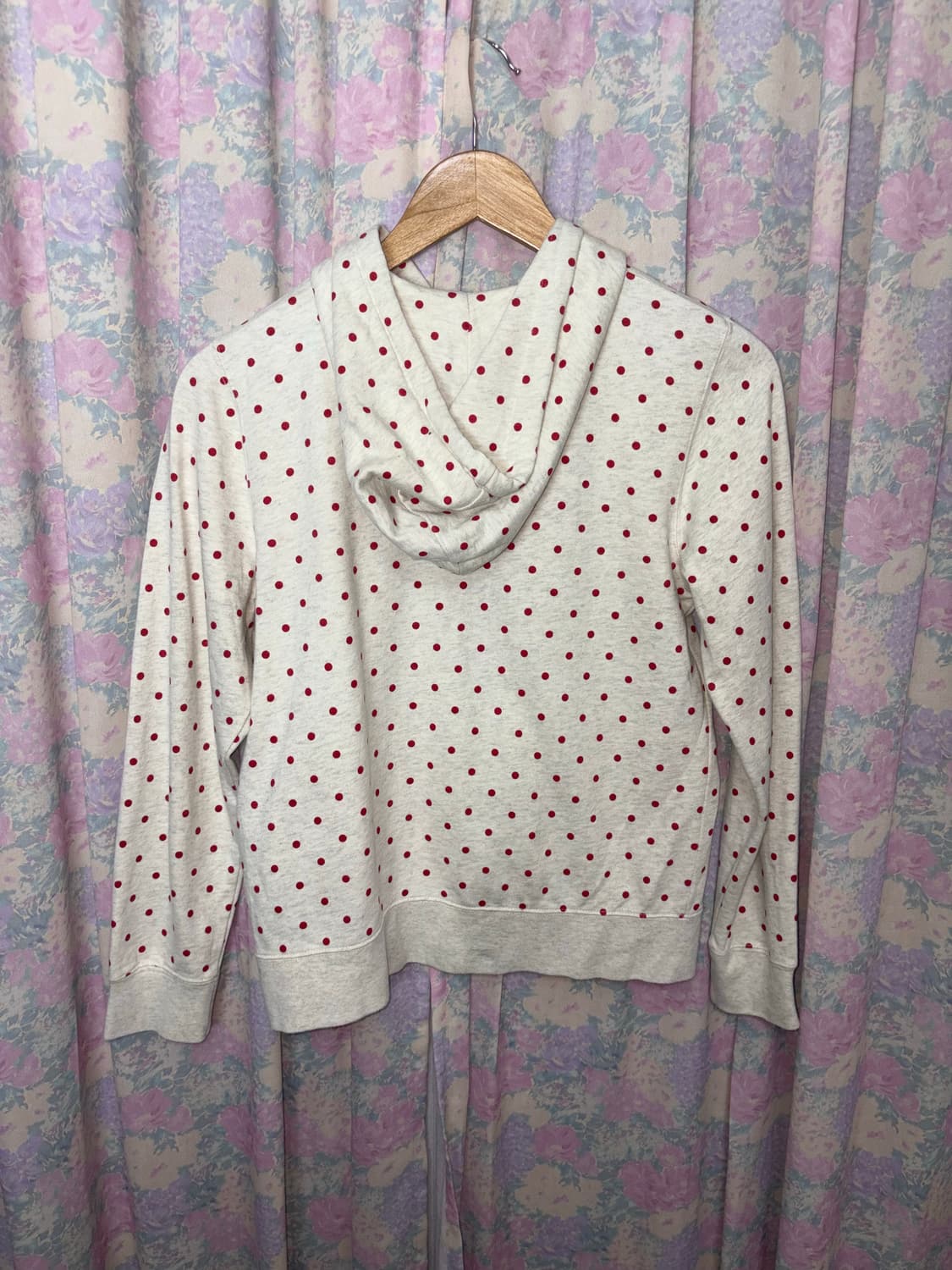 오트밀 레드 도트 후드집업 상품이미지9