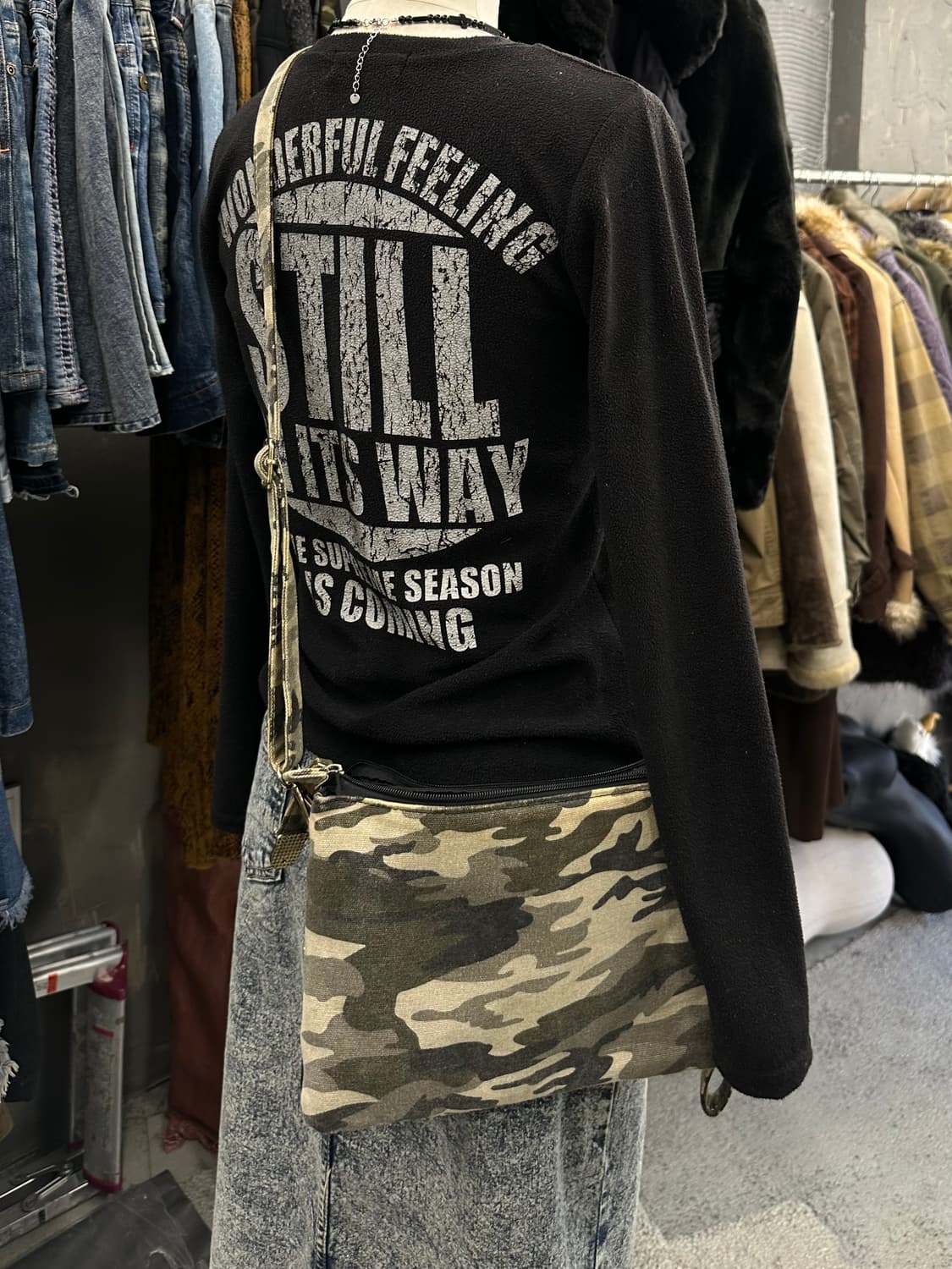 camo canvas clutch cross bag 상품이미지2