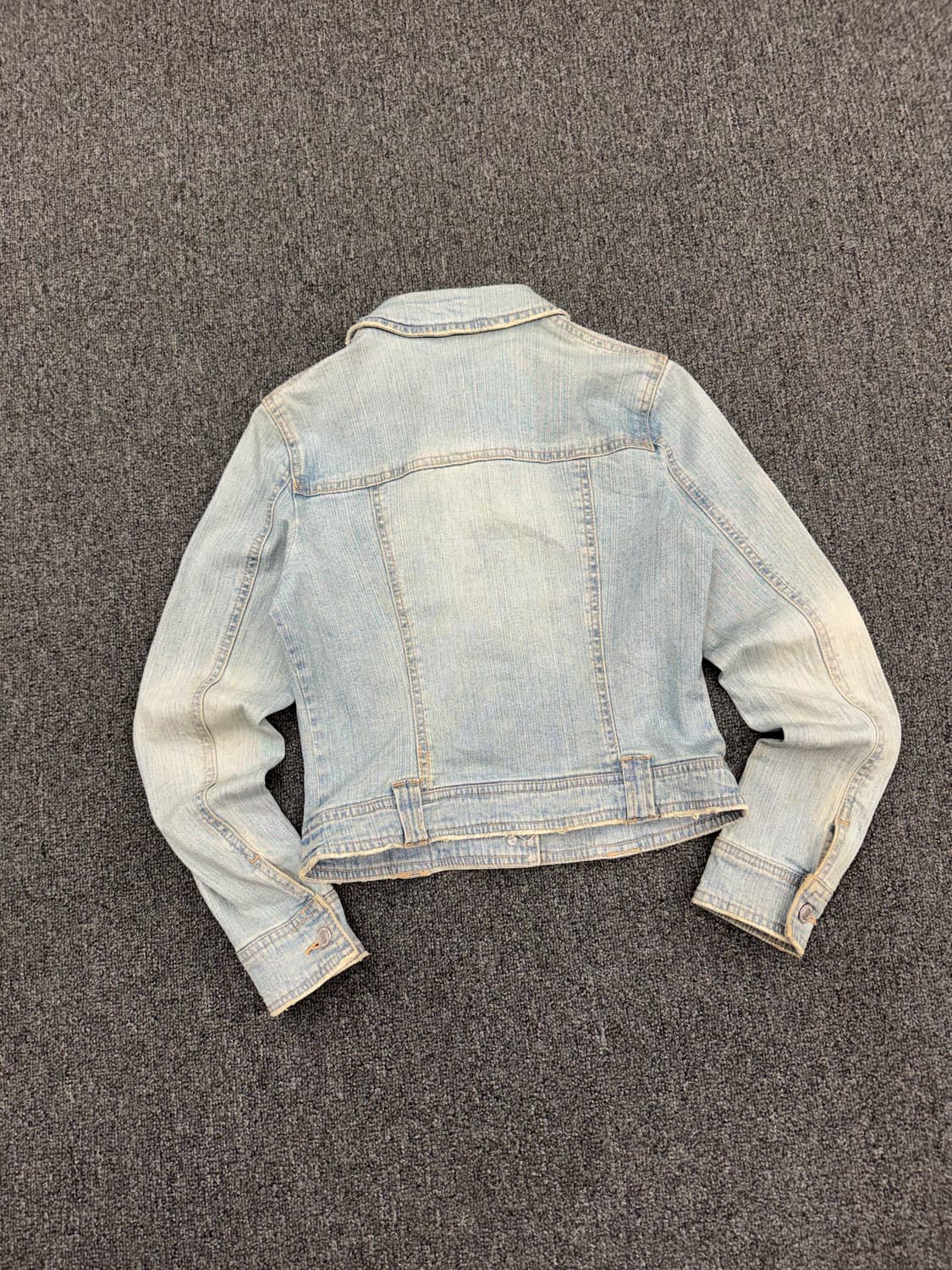 M)C.D.S Basic 빈티지 여성 크롭 연청 데님자켓 상품이미지5