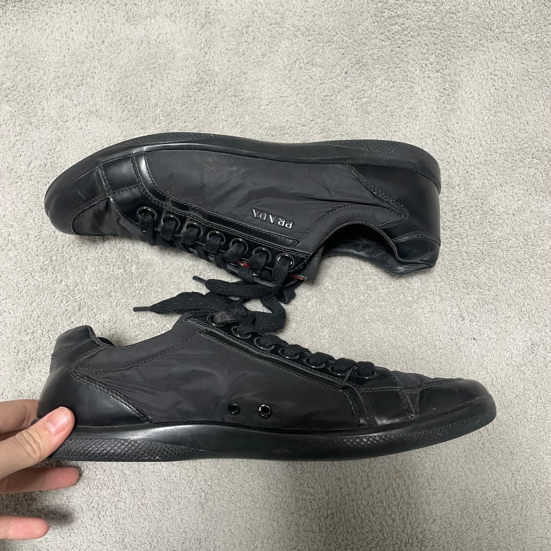 270) 프라다 스포츠 레더 나일론 트레이너 스니커즈 상품이미지2