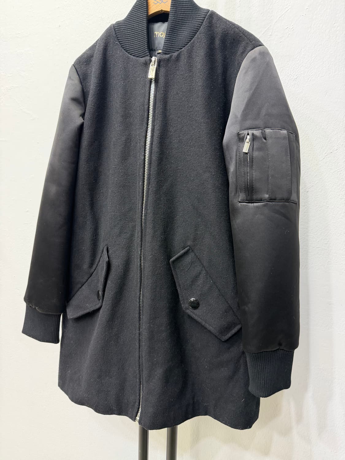 정품) maje 마쥬 블랙 봄버 자켓 38 상품이미지3