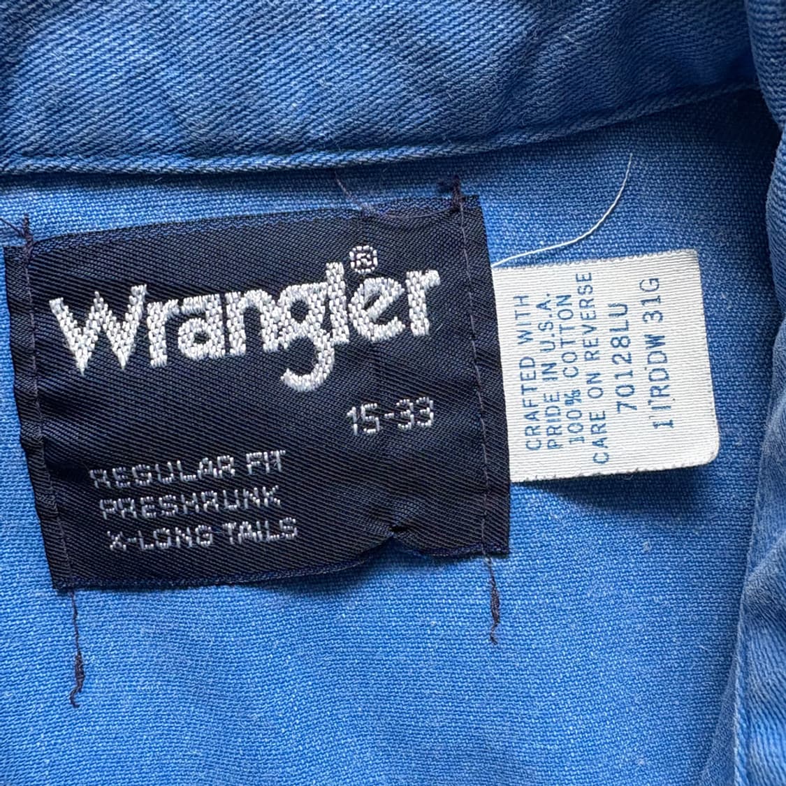 랭글러 Wrangler 솔리드 블루 웨스턴 셔츠 - USA 상품이미지9