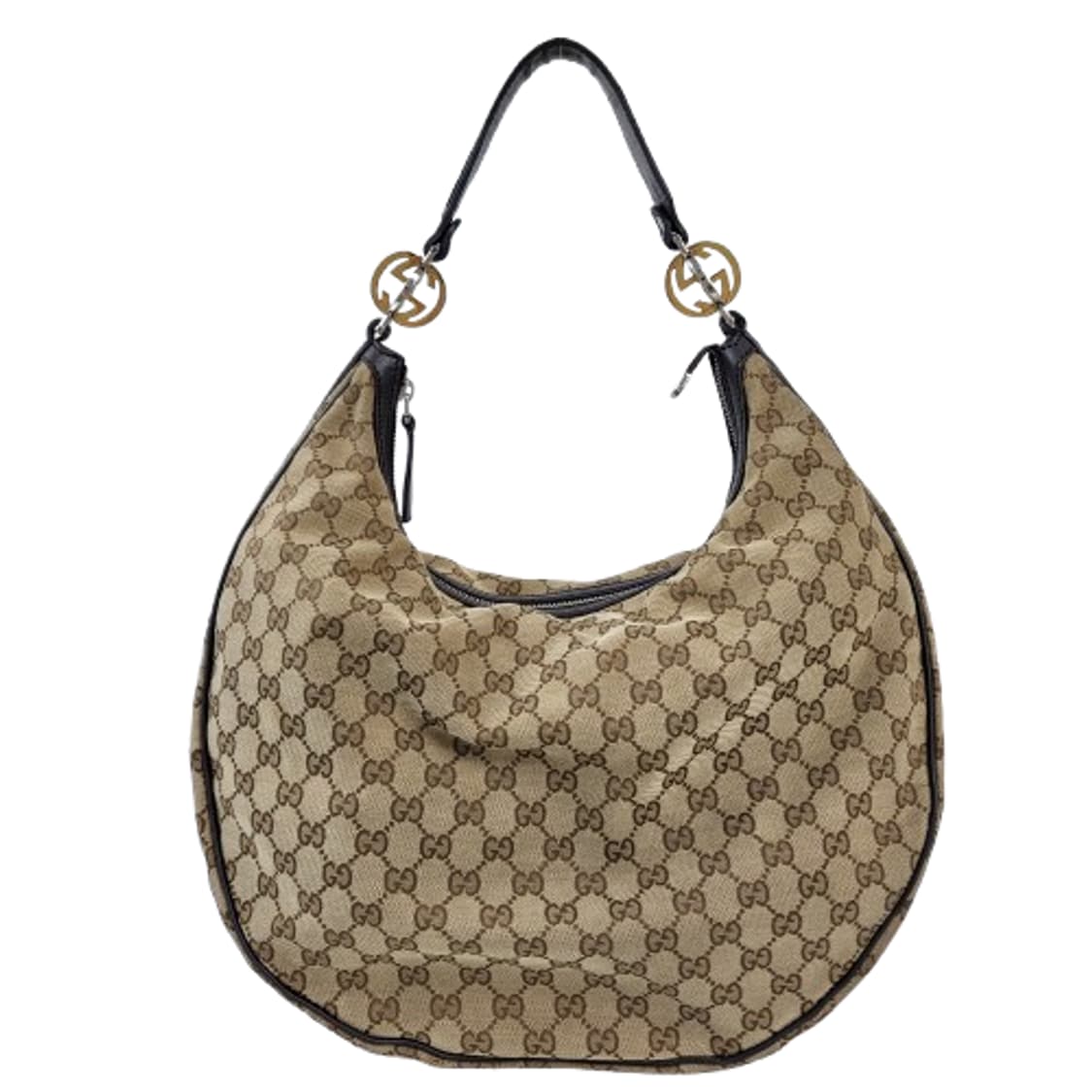 정품 구찌 232945 투톤 메탈 G로고장식 자가드 호보백 상품이미지7