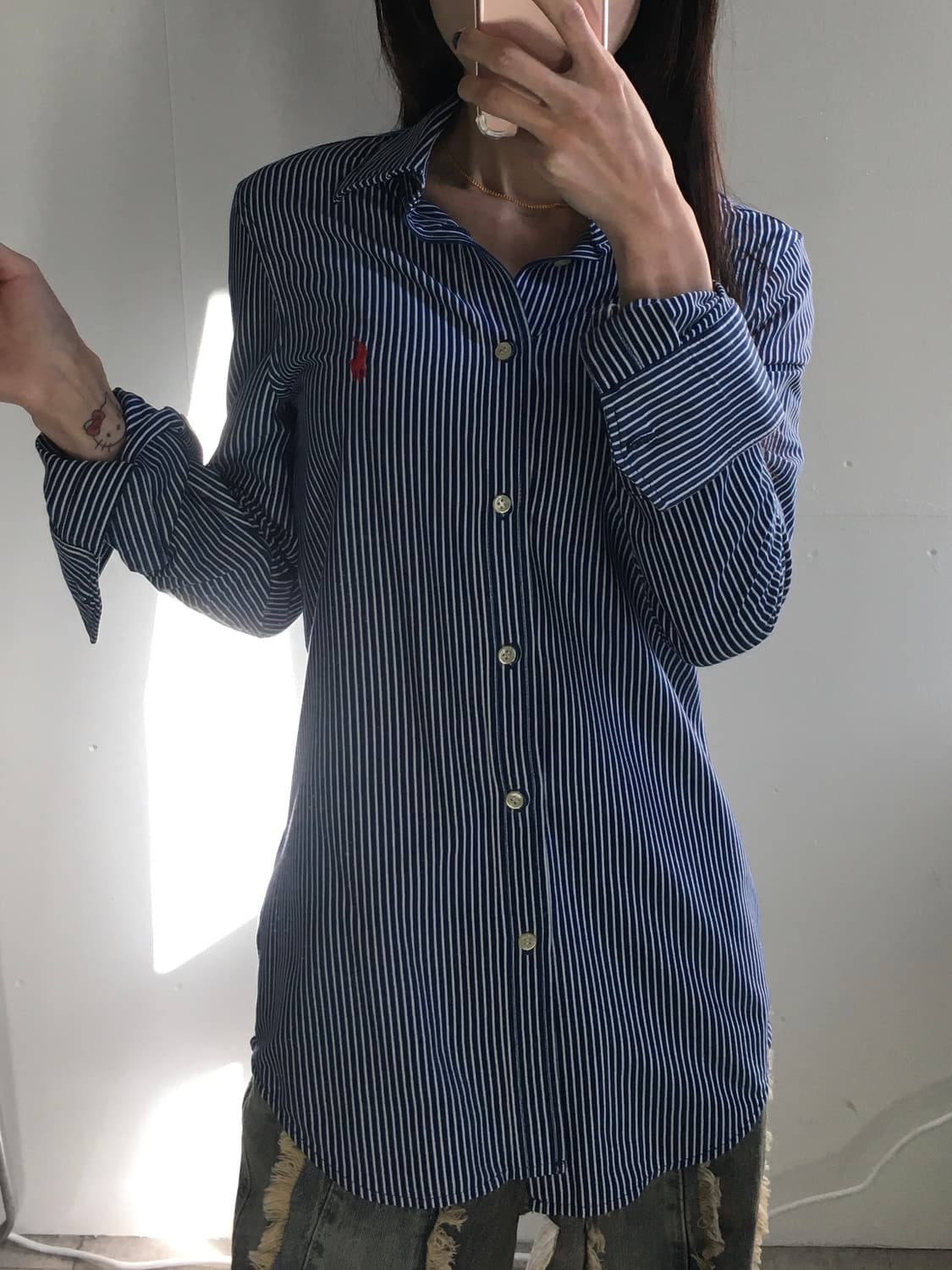 폴로 랄프로렌 가슴로고 스트라이프 셔츠 상품이미지2