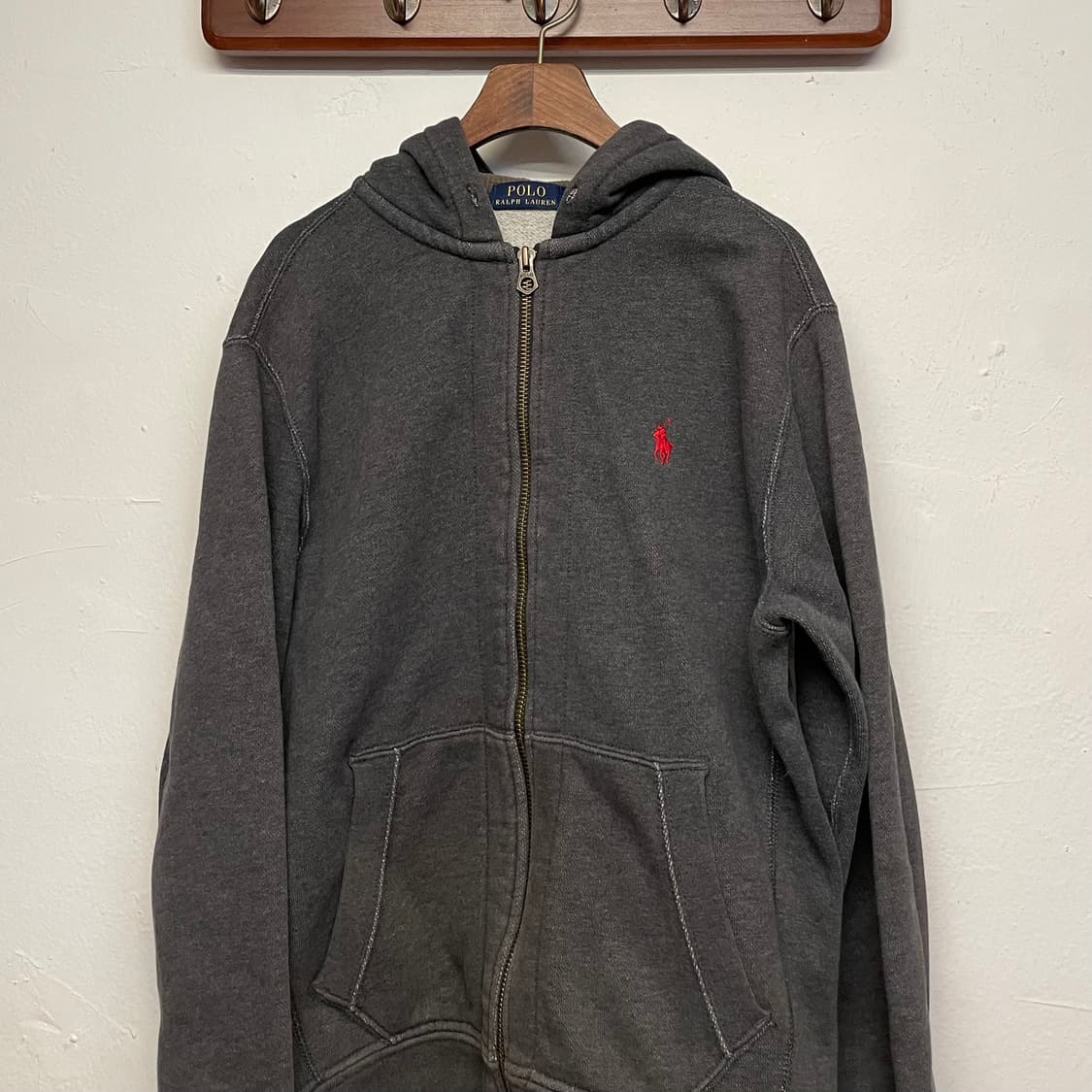 폴로 랄프로렌 빈티지 그레이 후드 집업   상품이미지3