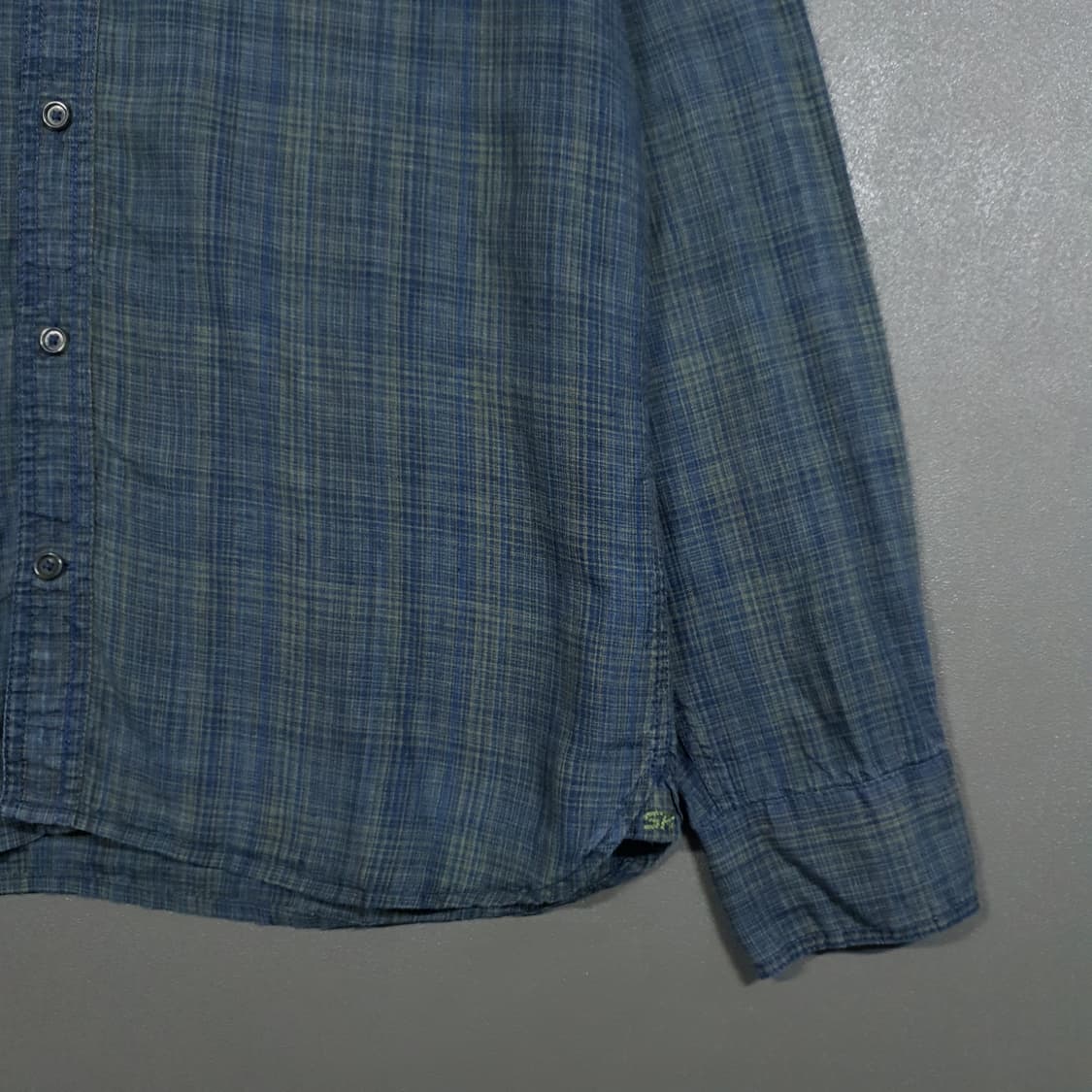 SERIES; 시리즈 신형 SR 톤온톤 청록 체크 린넨 셔츠 남방 100 상품이미지4