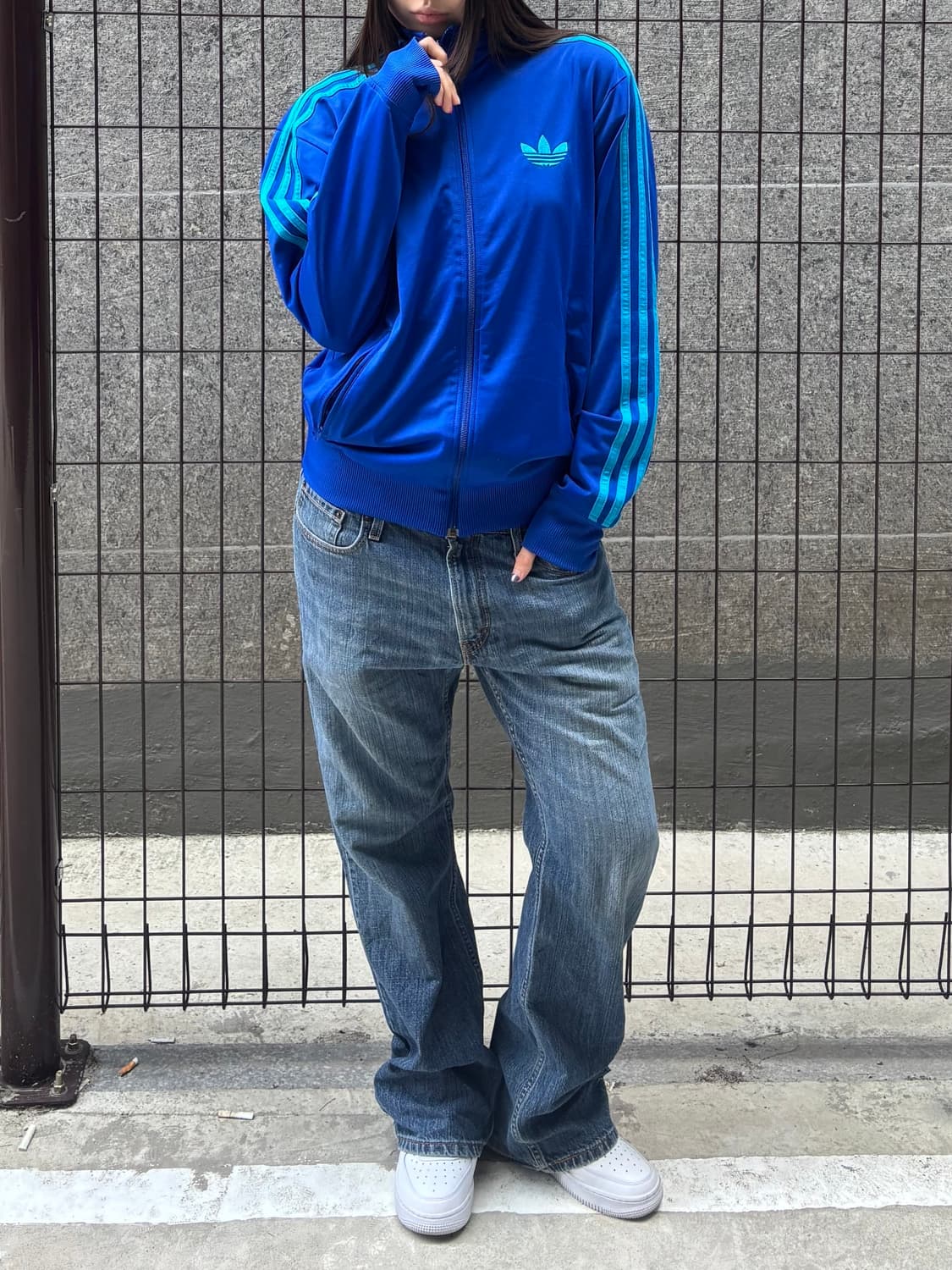 아디다스 블루 삼선 트랙탑 상품이미지5
