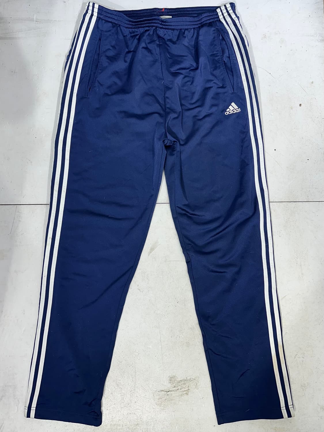90s 아디다스 네이비 와이드 스냅 버튼 추리닝 바지 트레이닝 댄스 팬츠 상품이미지4