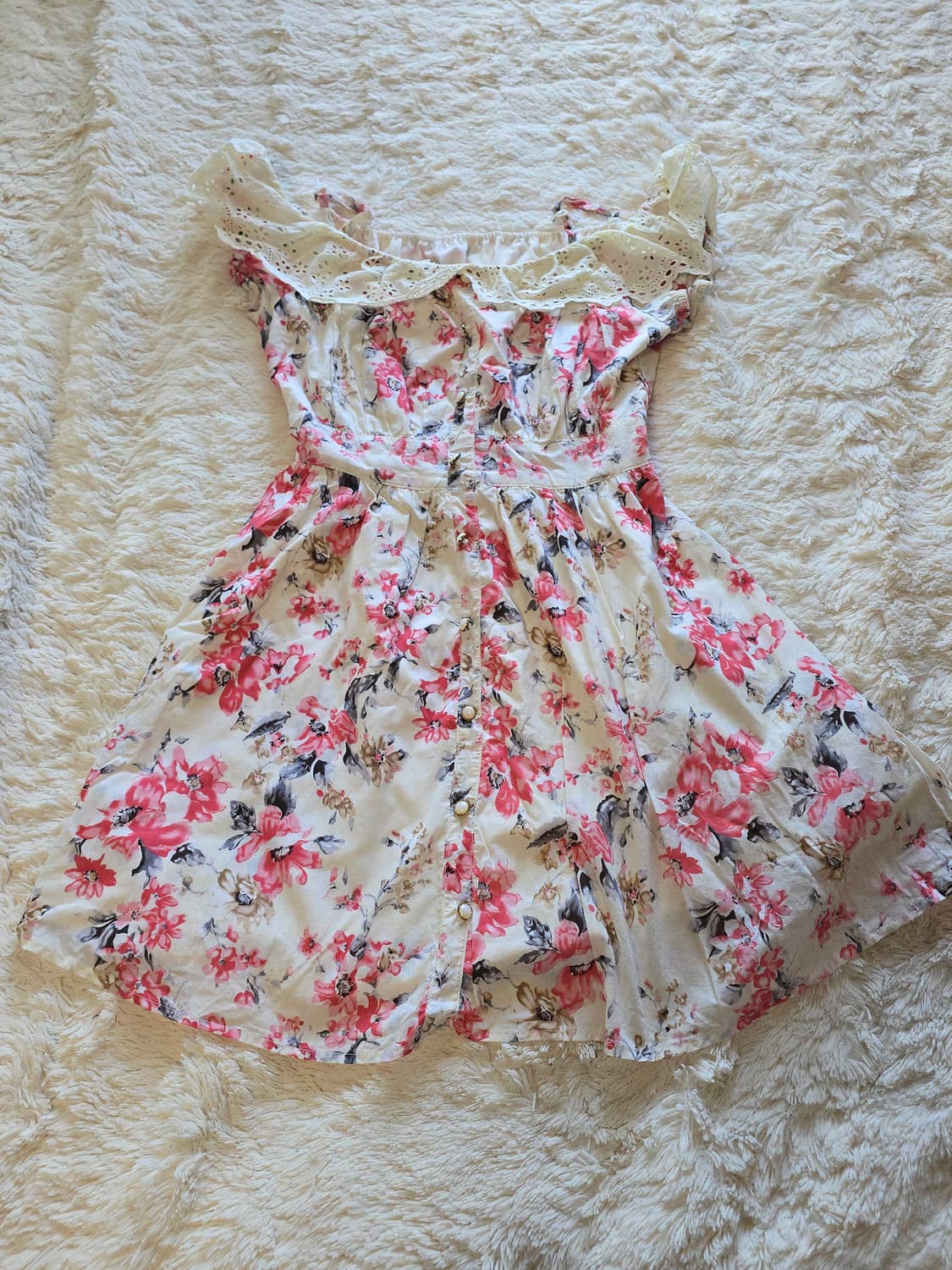 빈티지 페어리 플라워 오프숄더 원피스 상품이미지1