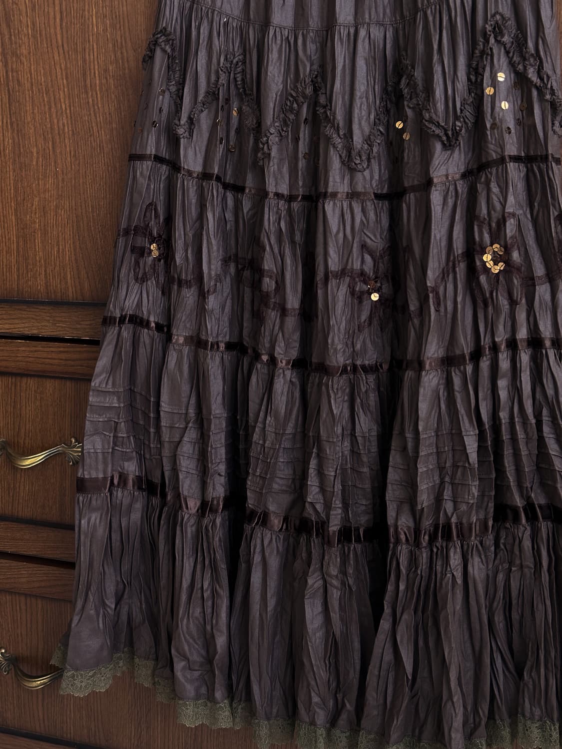 Floral Ruffle Beaded Skirt 0247 상품이미지4