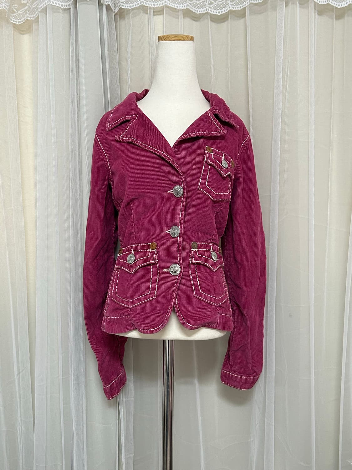 트루릴리젼 코듀로이 스티치 핑크 자켓 상품이미지1