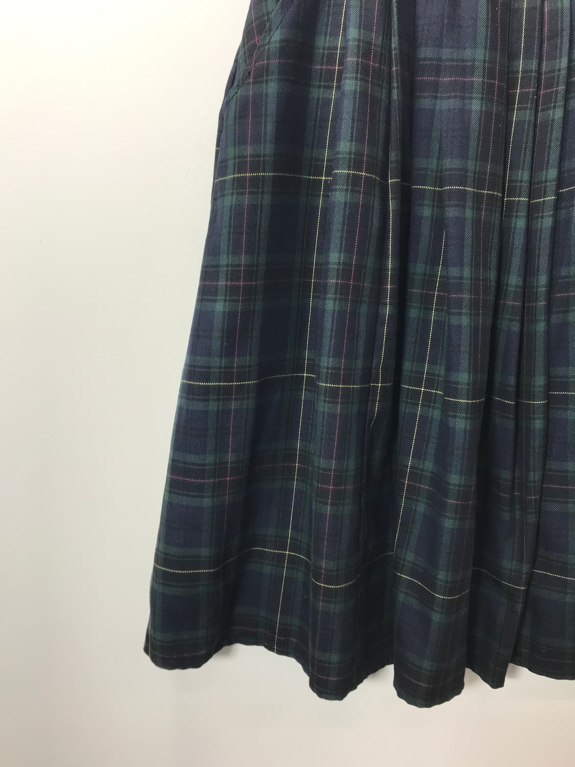 Jpn Green Plaid Pleated Midi Skirt 상품이미지8