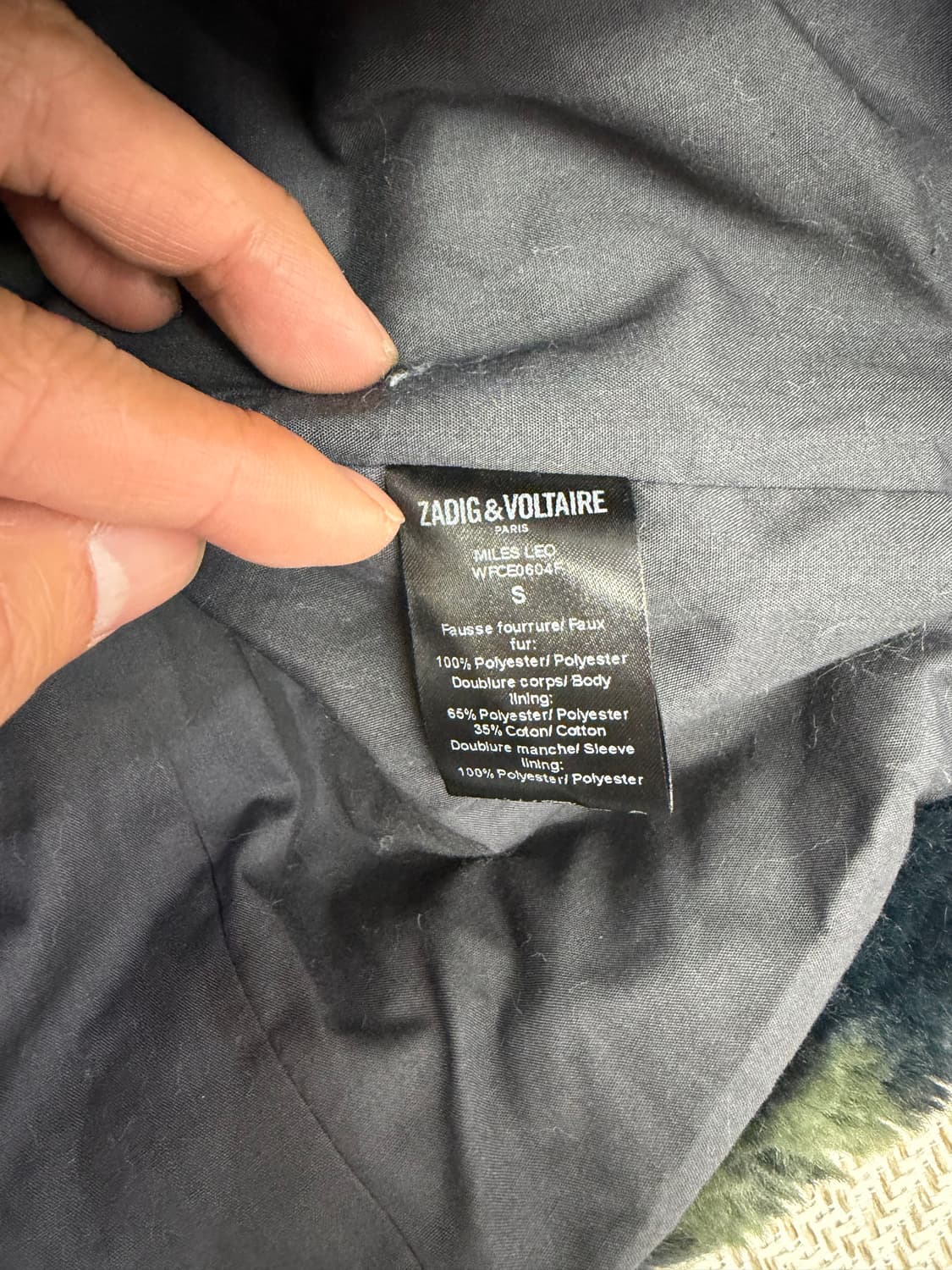 정품) 쟈딕앤볼테르 카모 퍼 자켓 S 상품이미지6