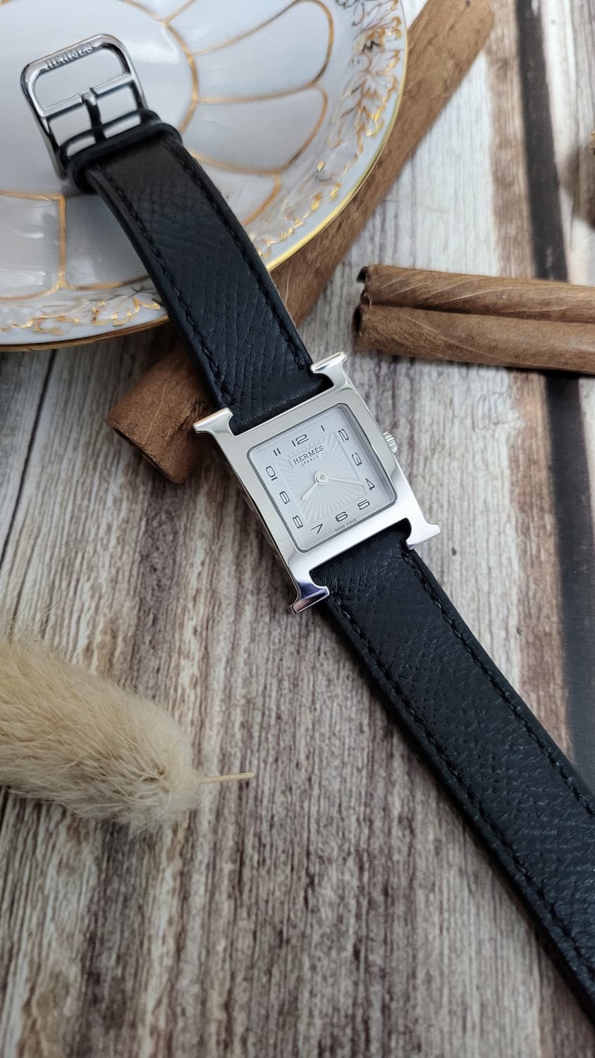 정품 에르메스 H아워 더블 투어 스트랩 쿼츠시계[풀구성품] 상품이미지4