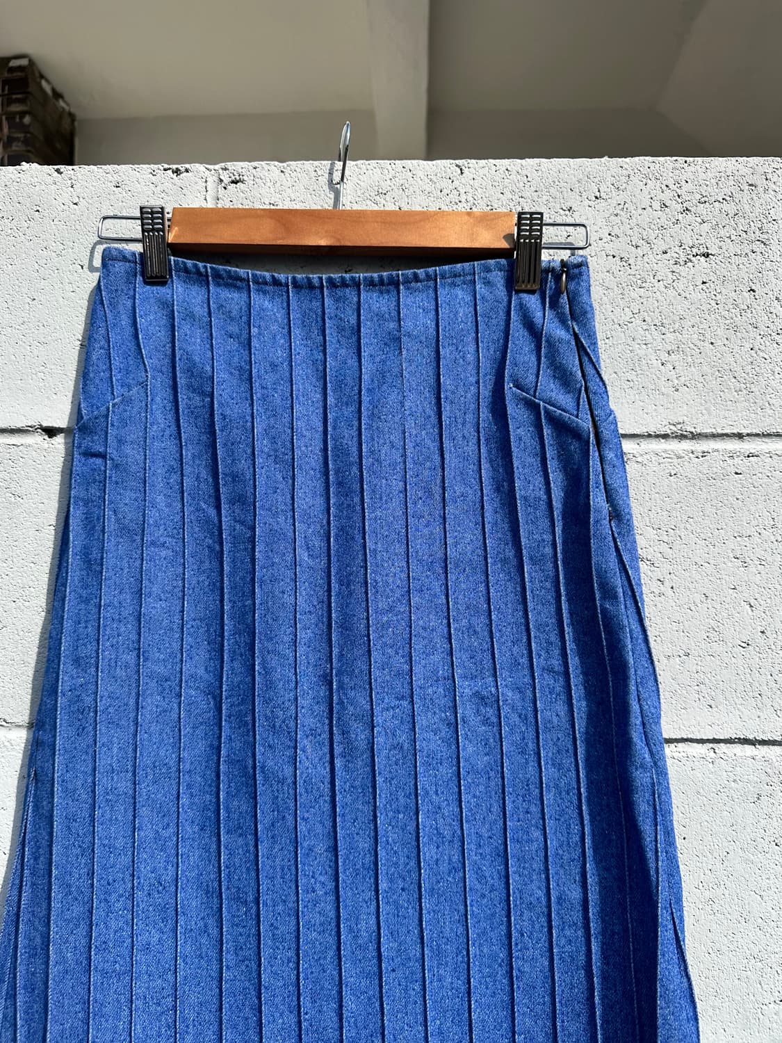 데님 플리츠 스커트 상품이미지2