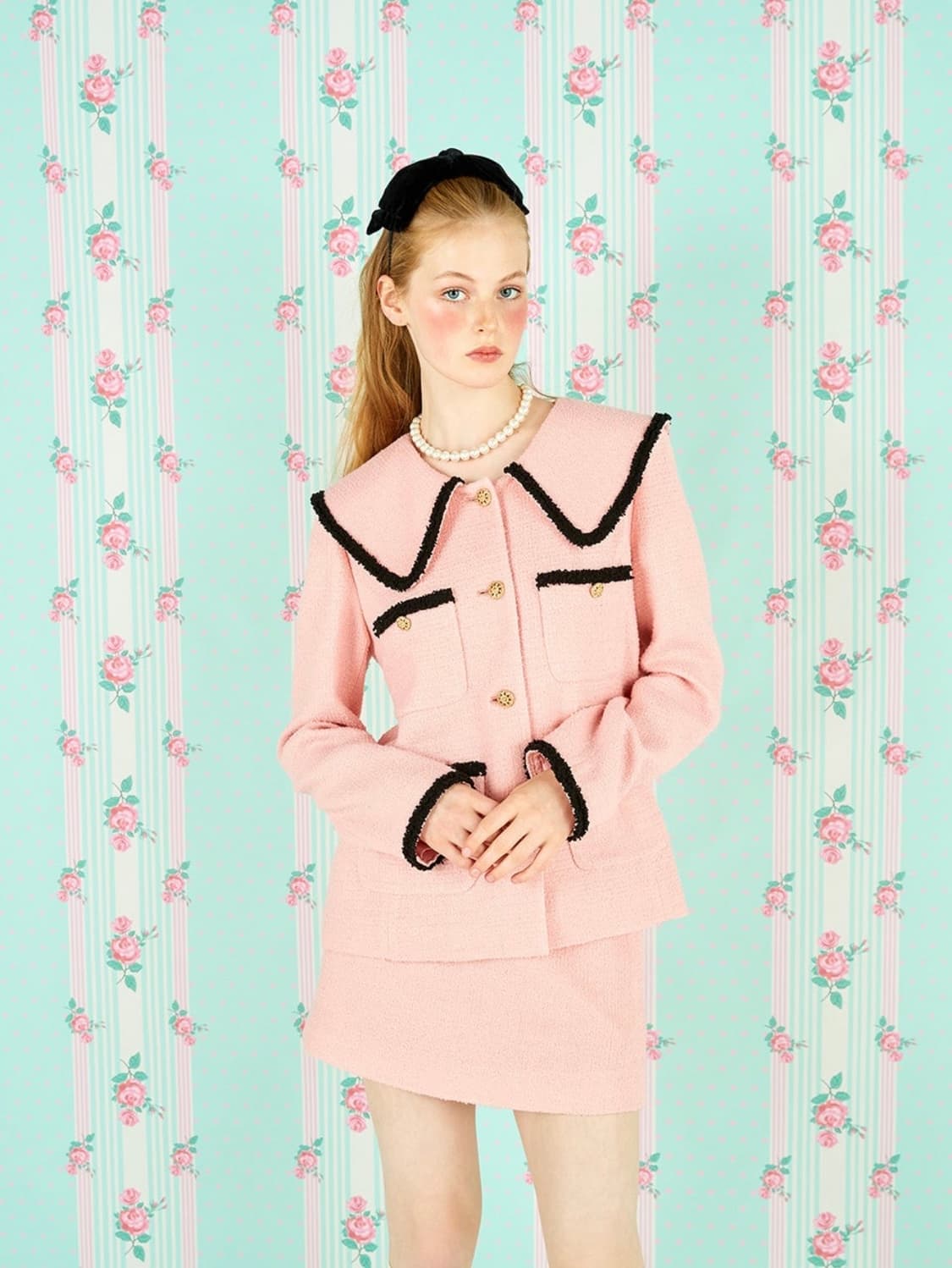 쟈니헤잇재즈 4 포켓 트위드 자켓 핑크 [신예은, 배윤경, 진기주 착용] 상품이미지5