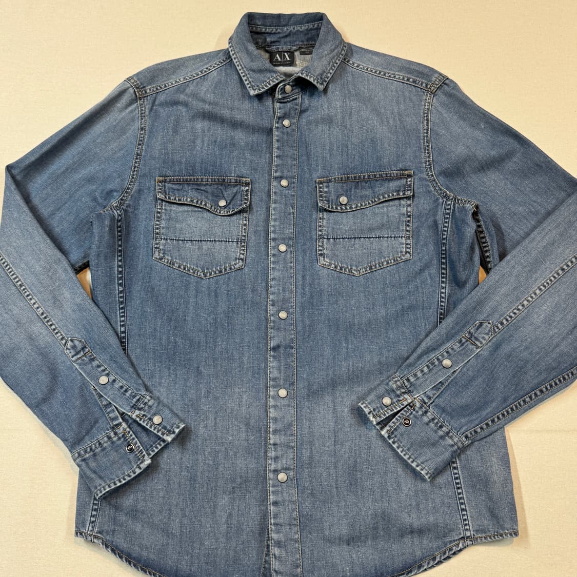 M) A/X 아르마니 익스체인지 웨스턴 버튼 데님 셔츠 상품이미지2