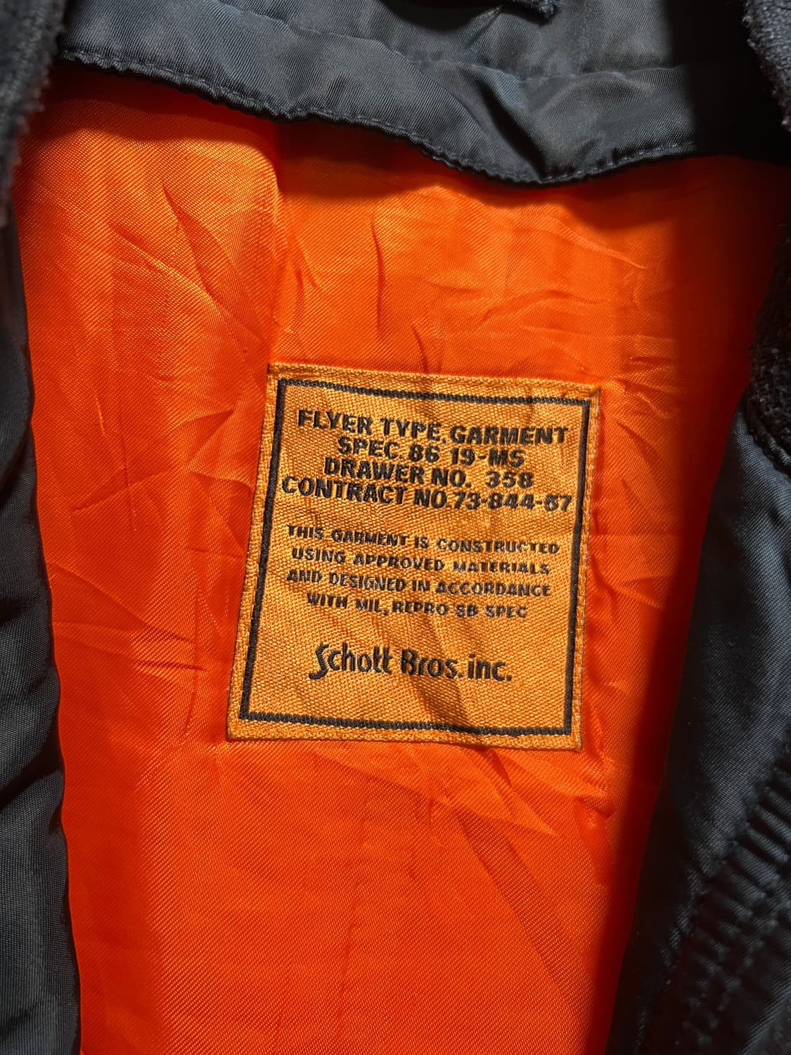 [L]SCHOTT USA 쇼트 MA-1 네이비 항공점퍼 상품이미지3