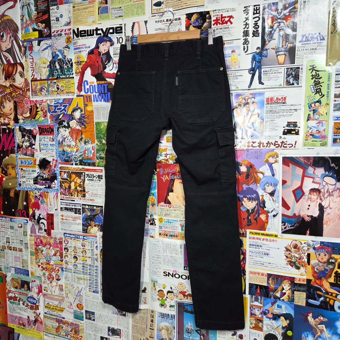 JPN 도그맨 블랙 코튼 슬림 스트레이트 워크 팬츠  상품이미지4