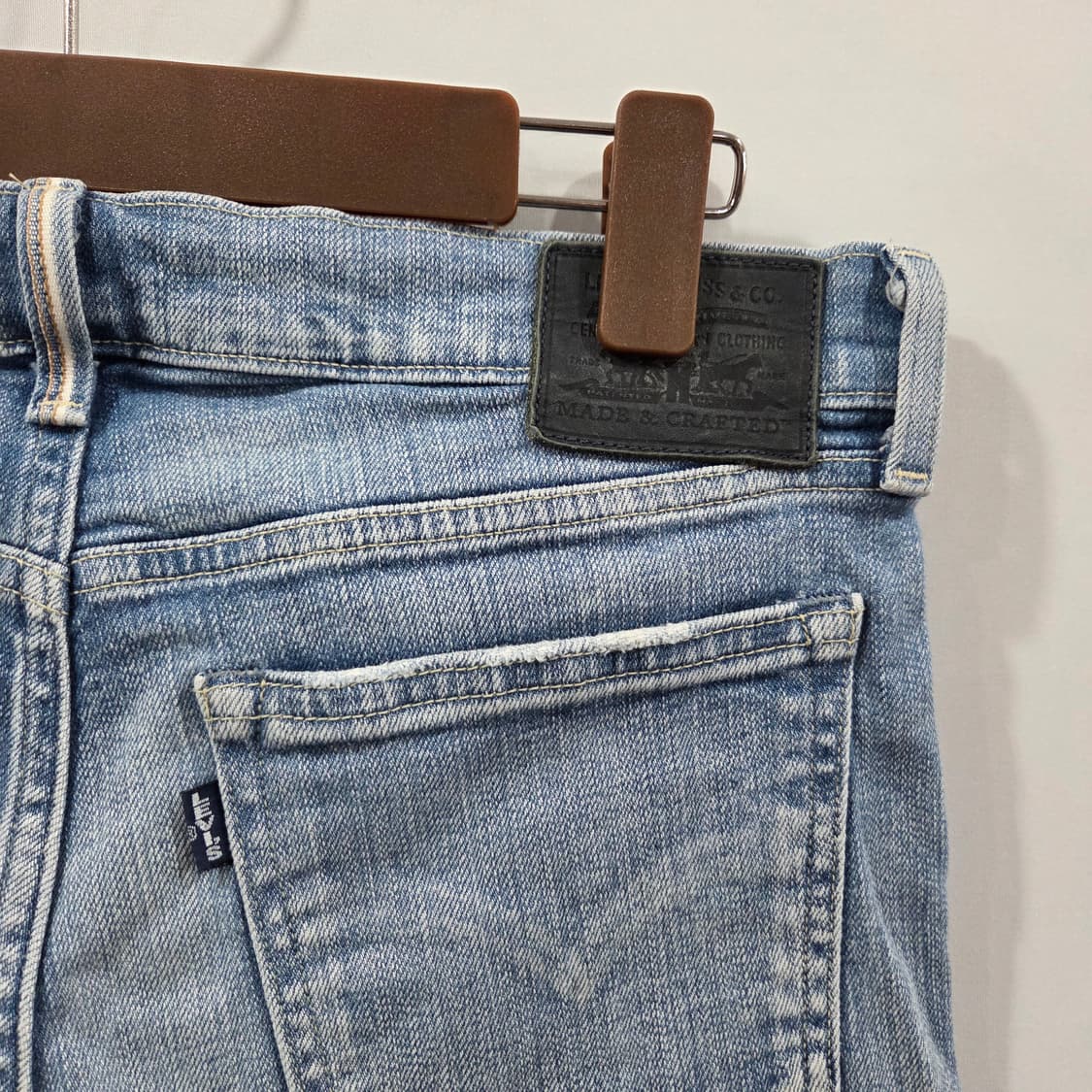 리바이스 메이드 앤 크래프티드 빅E 셀비지 연청 데님팬츠 28/27 상품이미지4