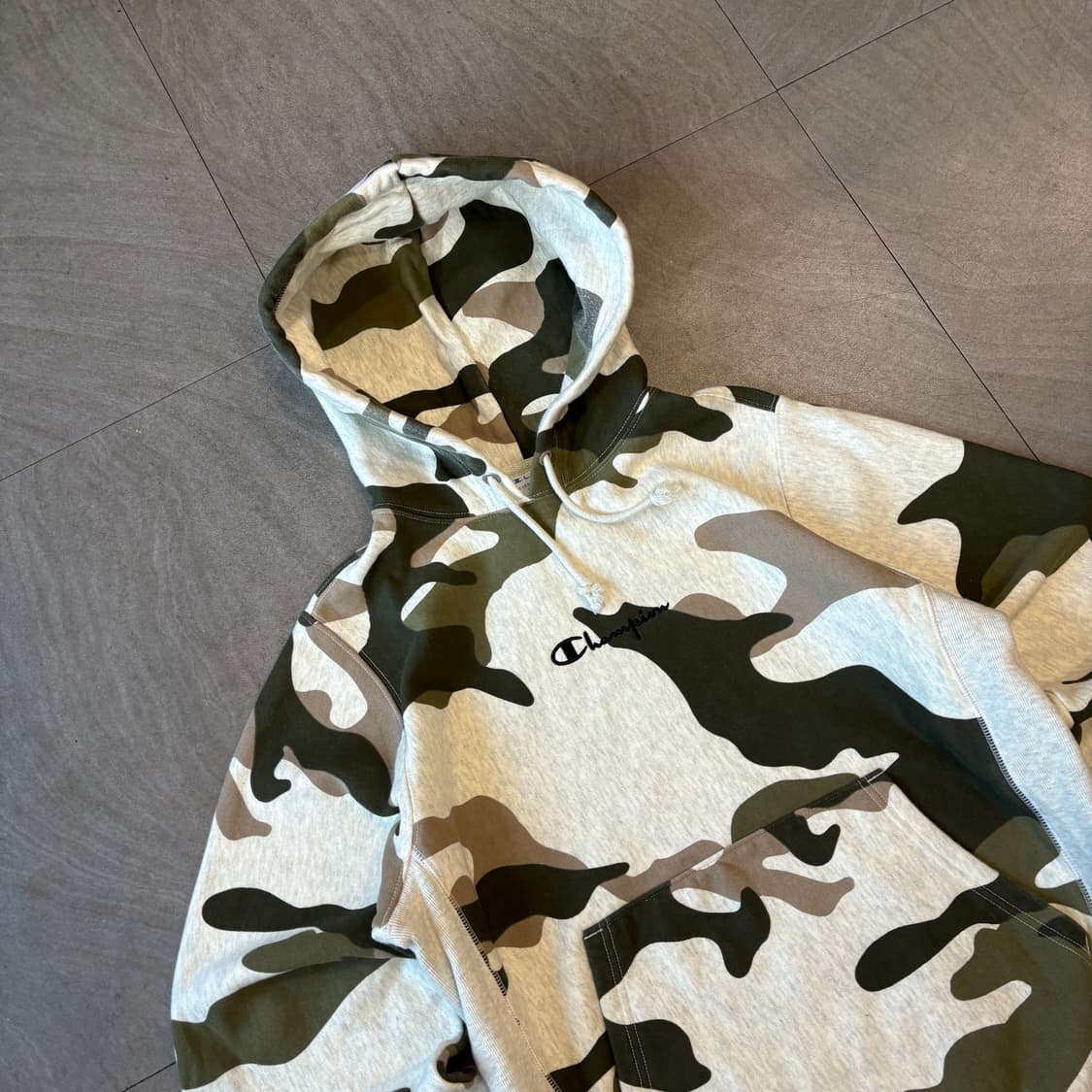 챔피온 정품 리버스위브 멜란지 카모 후드 상품이미지2