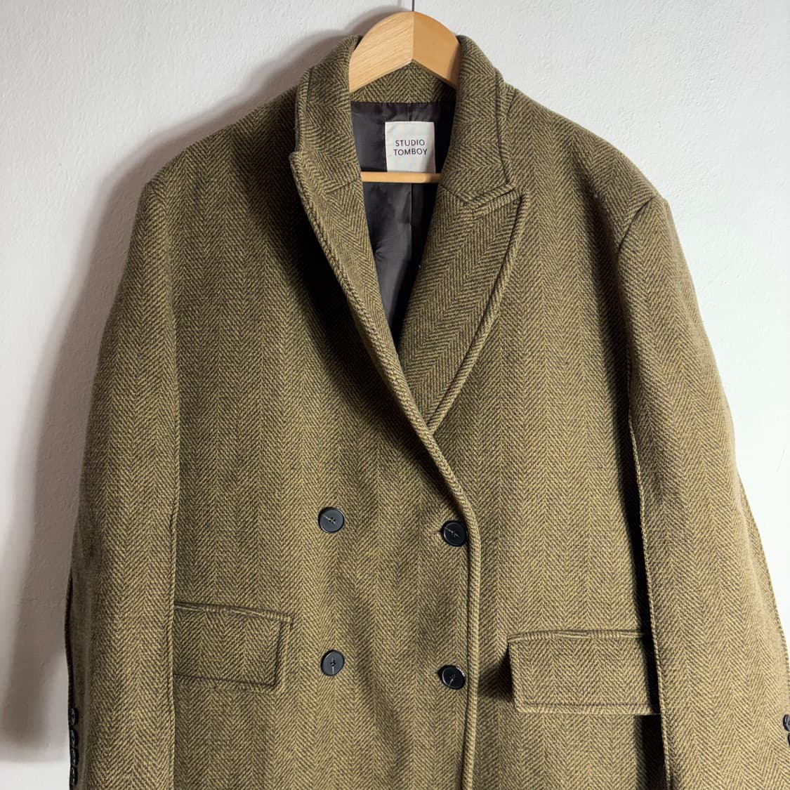 스튜디오 톰보이 울헤링본 더블 코트(Free) 상품이미지4