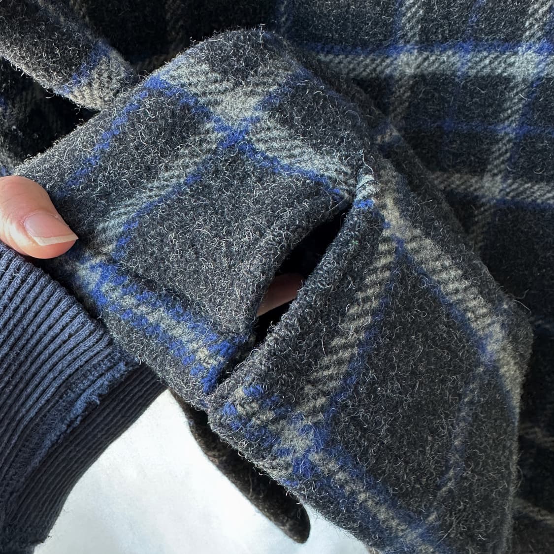 90s 빈티지 폴로 랄프로렌 헤비웨이트 울 체크 셔츠 차콜 105 상품이미지9