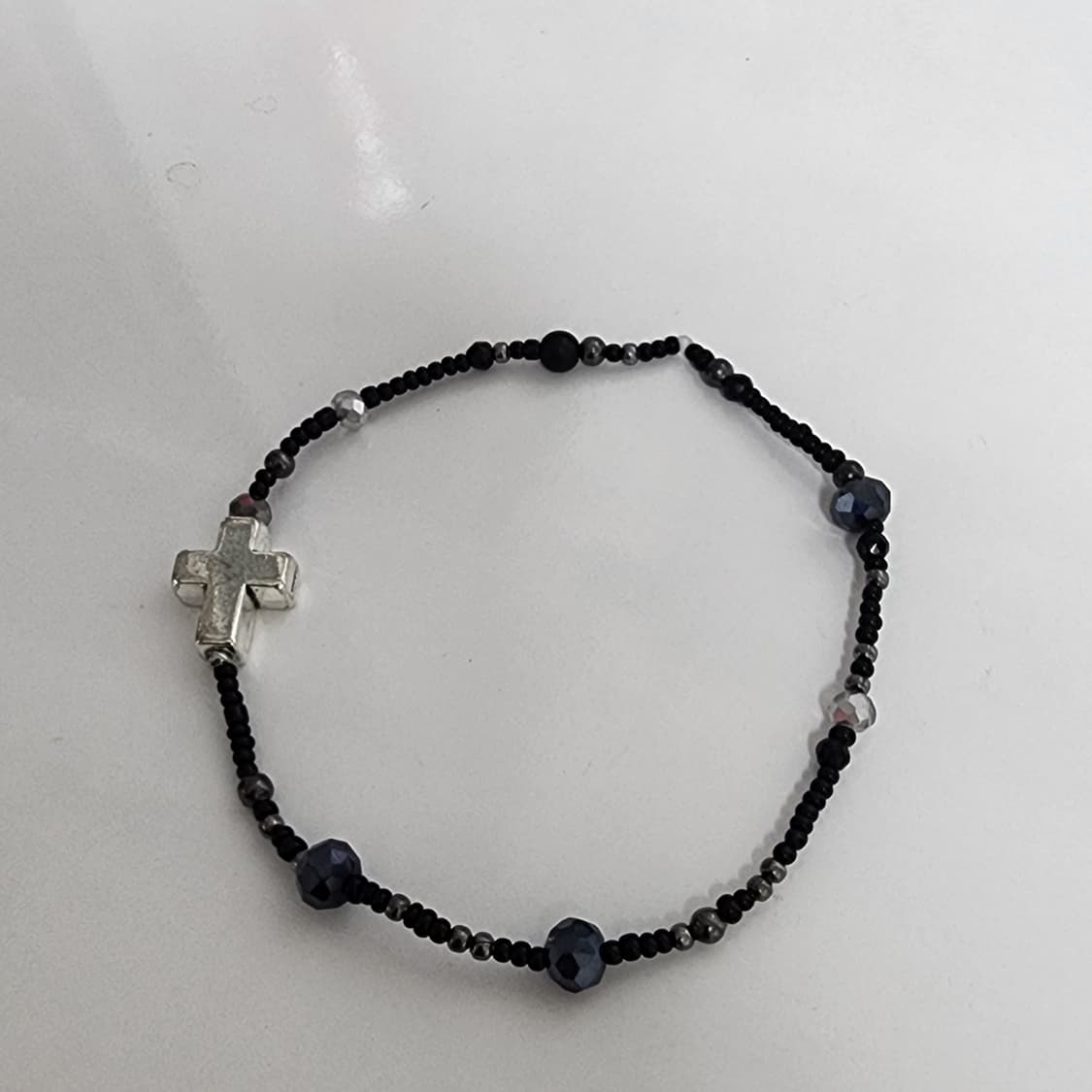 남자 십자가 블랙 팔찌 상품이미지1