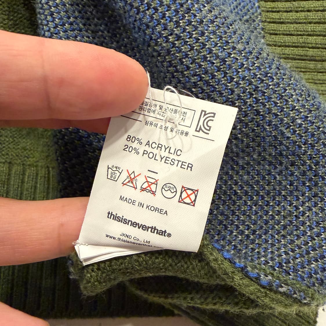 [L] 디스이즈네버댓 아가일 가디건 카키 B332 상품이미지8