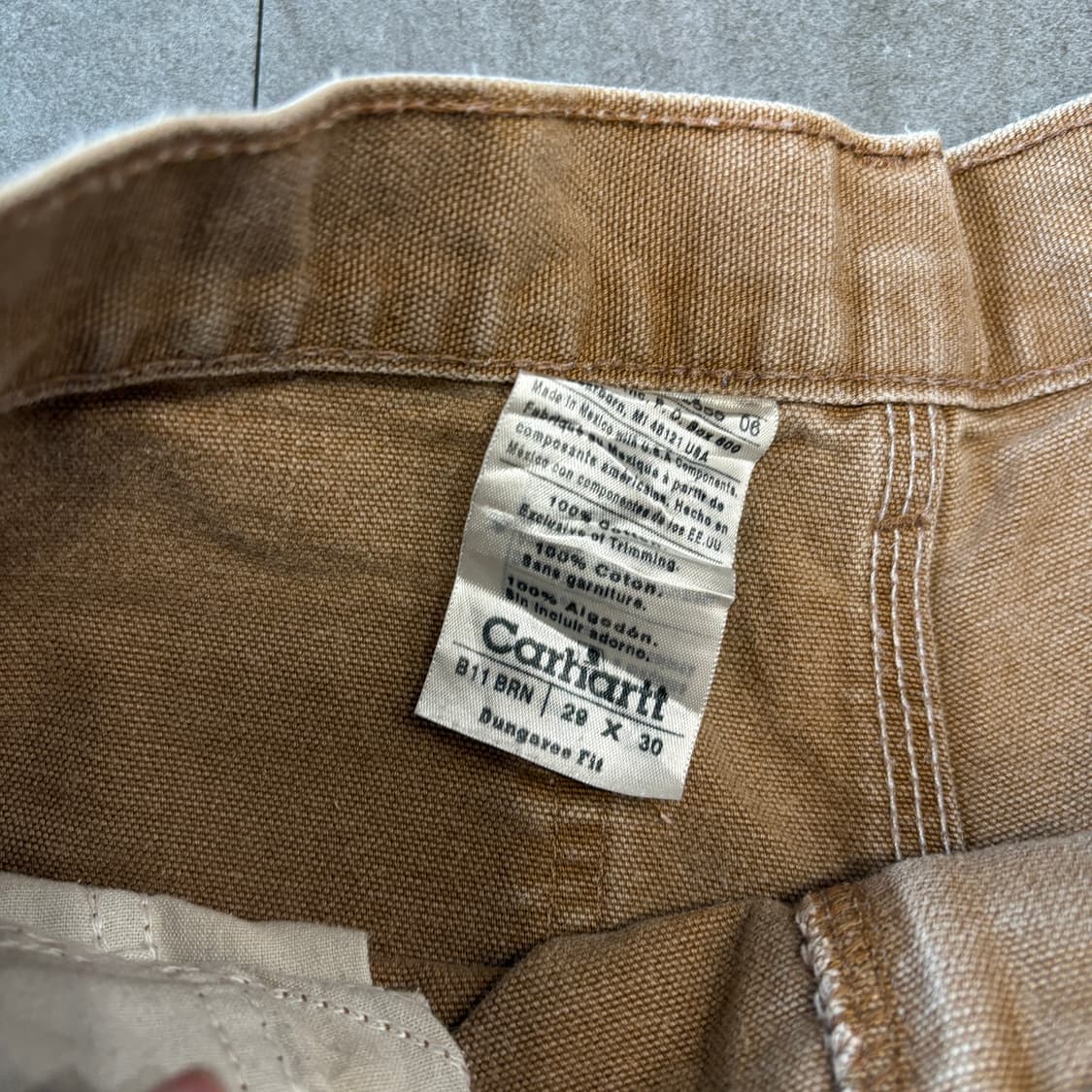 칼하트 오리지널 브라운 싱글니 카펜터 팬츠 상품이미지10