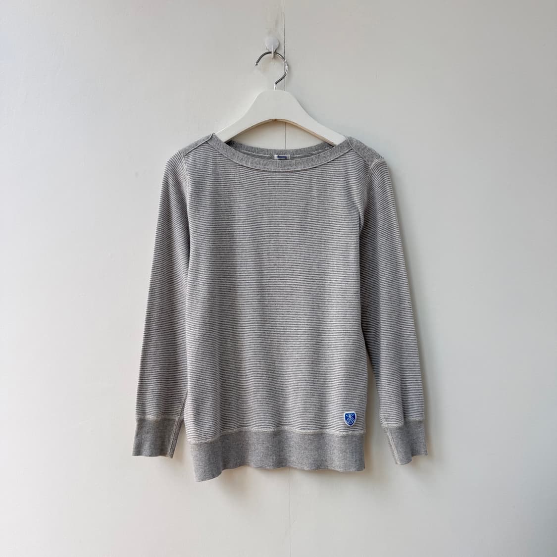 오르치발 스트라이프 보트넥 코튼 긴팔티셔츠 상품이미지1