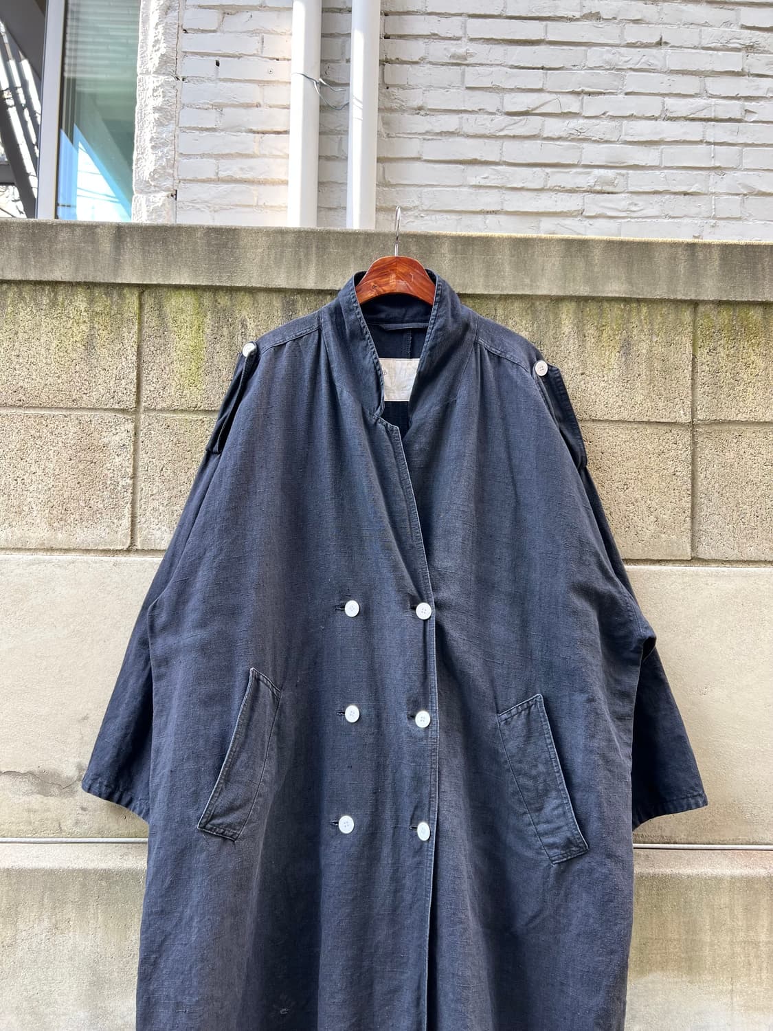 1980s BLACK FRENCH LINEN WIDE 블랙프렌치린넨코트 상품이미지4