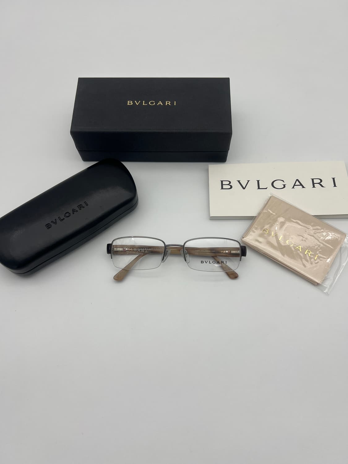불가리 BVLGARI 반무테 직사각 안경 1.0.05 103 상품이미지1