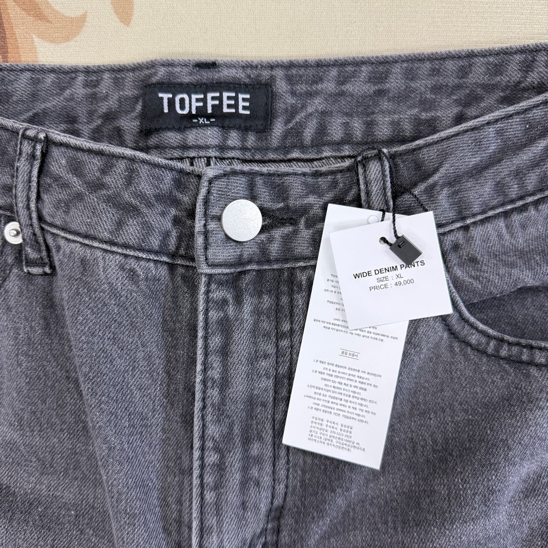 (XL)토피 TOFFEE 와이드 데님팬츠(그레이) 상품이미지2