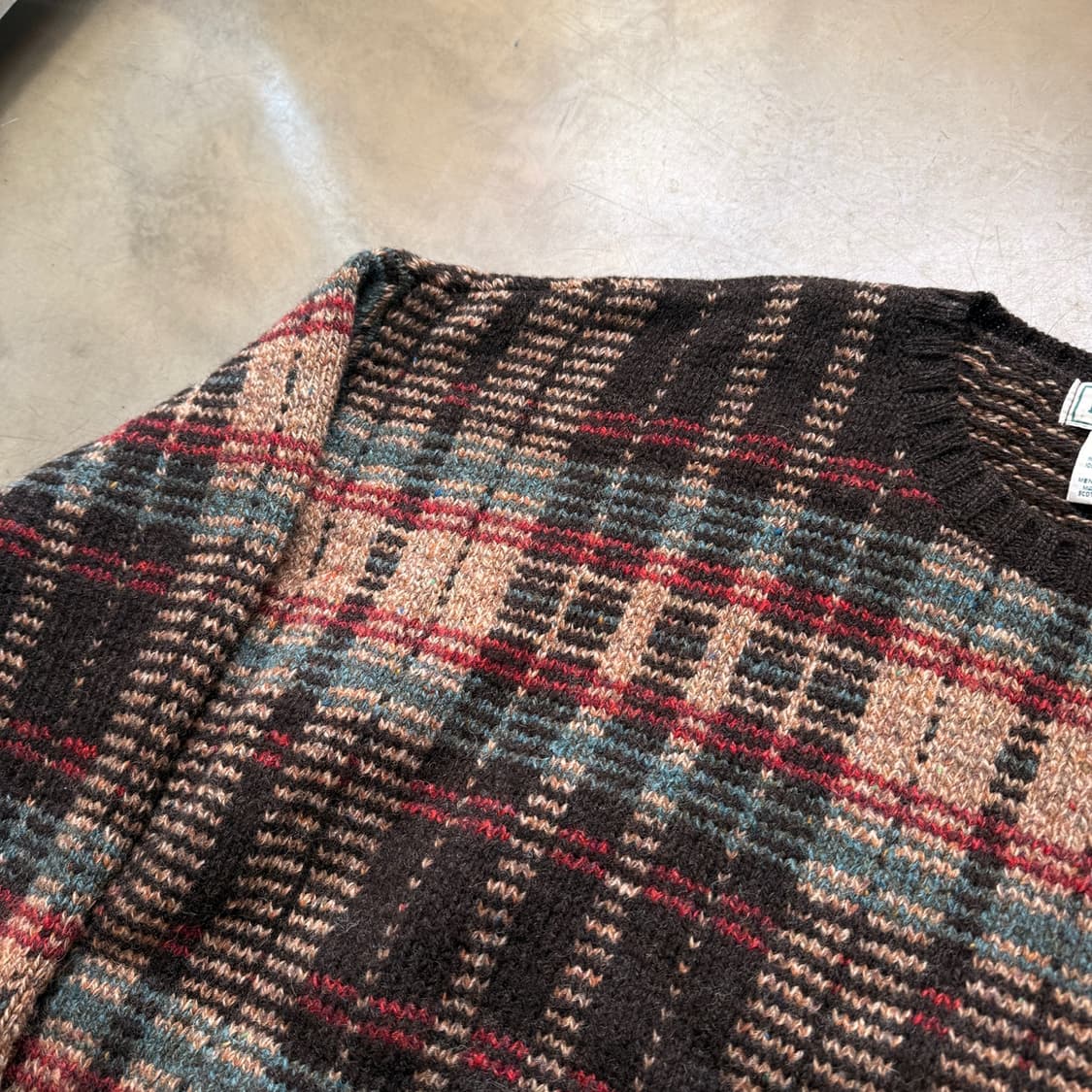 엘엘빈 체크 패턴 스웨터 뉴질랜드 울 스코틀랜드 제작 L XL XXL 상품이미지3