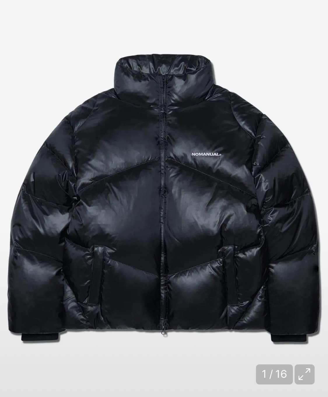 노매뉴얼 skadi 덕다운 패딩 글로시 블랙 상품이미지1